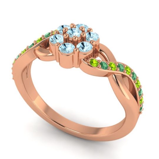 Simple Floral Pave Parisar Ring