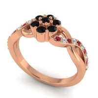 Simple Floral Pave Parisar Ring