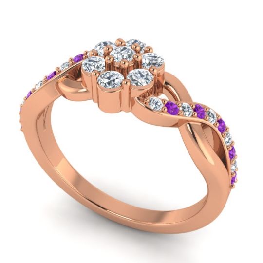 Simple Floral Pave Parisar Ring