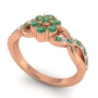 Simple Floral Pave Parisar Ring