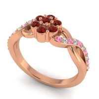 Simple Floral Pave Parisar Ring