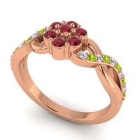 Simple Floral Pave Parisar Ring