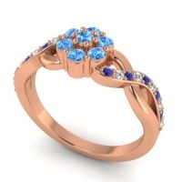 Simple Floral Pave Parisar Ring