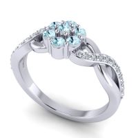 Simple Floral Pave Parisar Ring