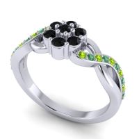 Simple Floral Pave Parisar Ring