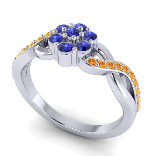 Simple Floral Pave Parisar Ring