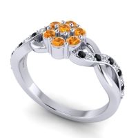 Simple Floral Pave Parisar Ring
