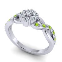 Simple Floral Pave Parisar Ring