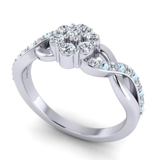 Simple Floral Pave Parisar Ring