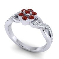 Simple Floral Pave Parisar Ring