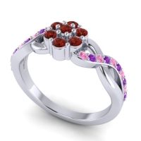 Simple Floral Pave Parisar Ring