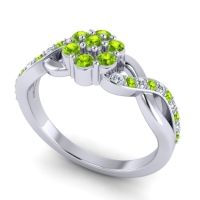 Simple Floral Pave Parisar Ring