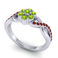 Simple Floral Pave Parisar Ring