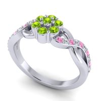 Simple Floral Pave Parisar Ring