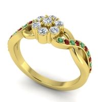 Simple Floral Pave Parisar Ring