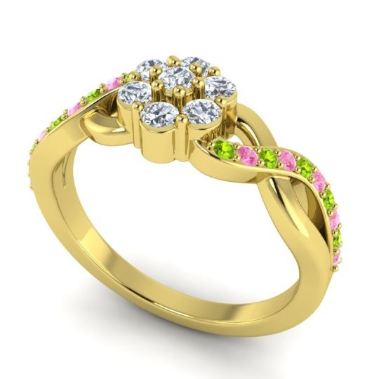 Simple Floral Pave Parisar Ring