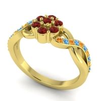 Simple Floral Pave Parisar Ring