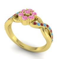 Simple Floral Pave Parisar Ring