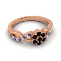 Simple Floral Pave Parisar Ring