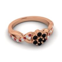 Simple Floral Pave Parisar Ring