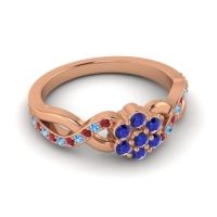 Simple Floral Pave Parisar Ring