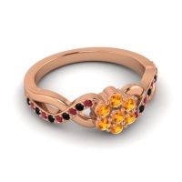 Simple Floral Pave Parisar Ring