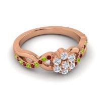 Simple Floral Pave Parisar Ring