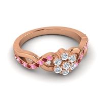 Simple Floral Pave Parisar Ring