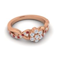 Simple Floral Pave Parisar Ring