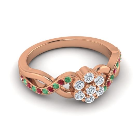 Simple Floral Pave Parisar Ring