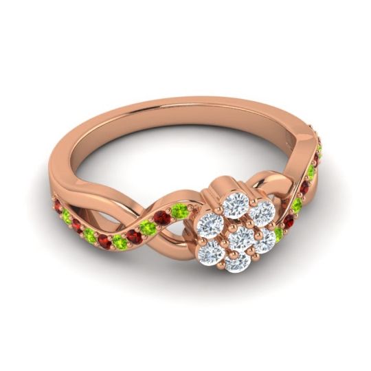 Simple Floral Pave Parisar Ring