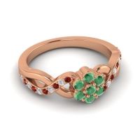 Simple Floral Pave Parisar Ring