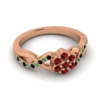 Simple Floral Pave Parisar Ring