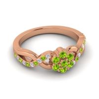 Simple Floral Pave Parisar Ring