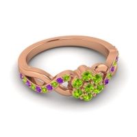 Simple Floral Pave Parisar Ring