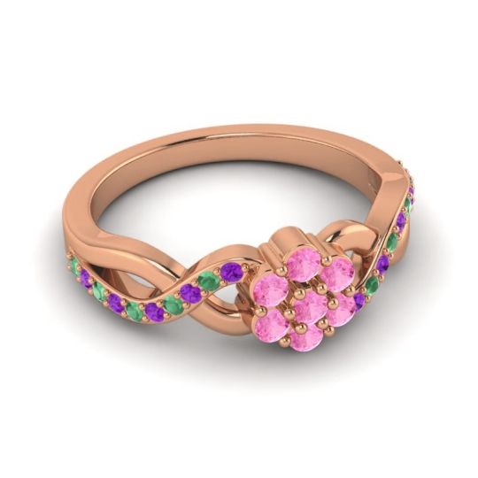 Simple Floral Pave Parisar Ring