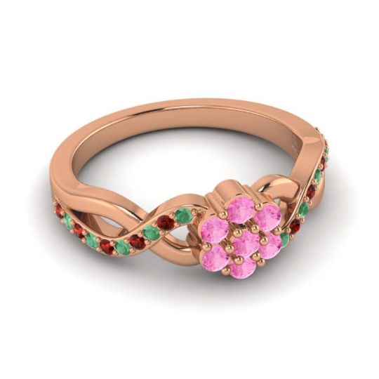 Simple Floral Pave Parisar Ring