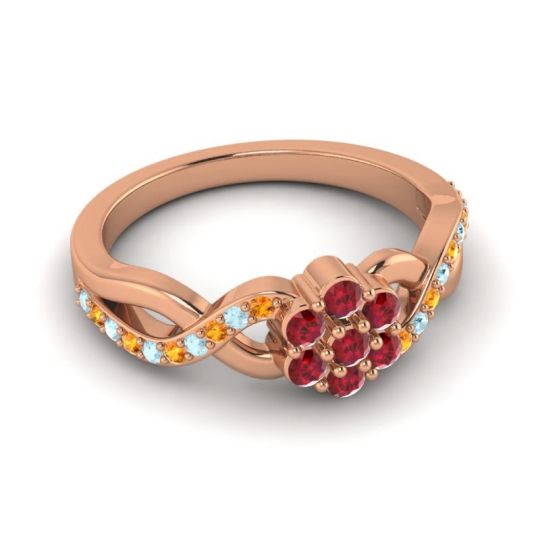 Simple Floral Pave Parisar Ring