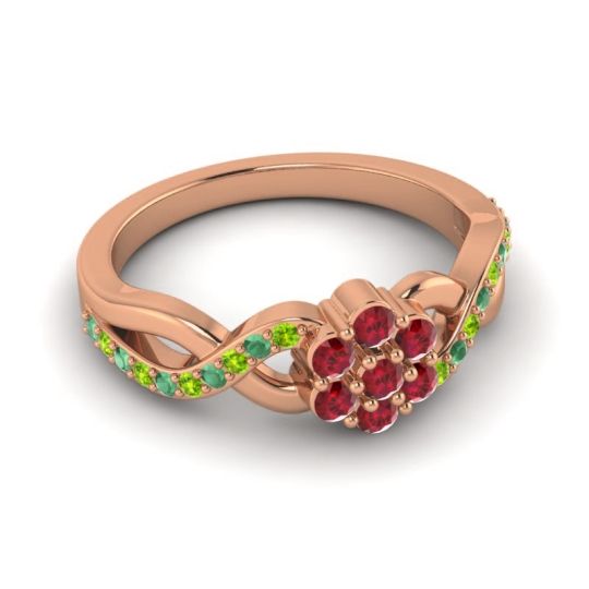 Simple Floral Pave Parisar Ring