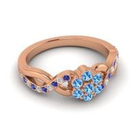 Simple Floral Pave Parisar Ring