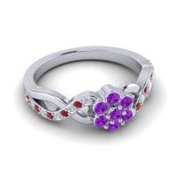 Simple Floral Pave Parisar Ring