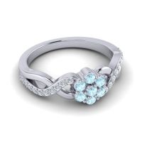 Simple Floral Pave Parisar Ring