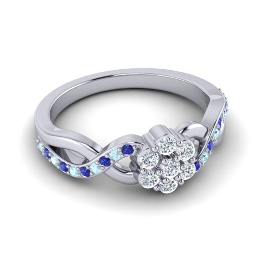 Simple Floral Pave Parisar Ring