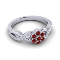 Simple Floral Pave Parisar Ring