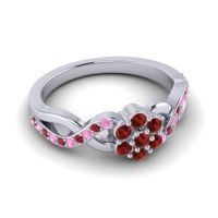 Simple Floral Pave Parisar Ring