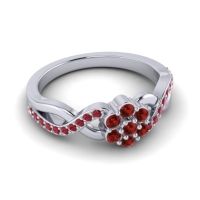 Simple Floral Pave Parisar Ring