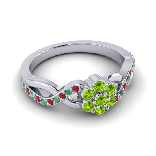 Simple Floral Pave Parisar Ring