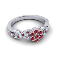 Simple Floral Pave Parisar Ring