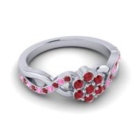 Simple Floral Pave Parisar Ring