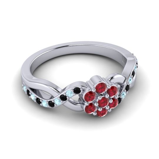 Simple Floral Pave Parisar Ring